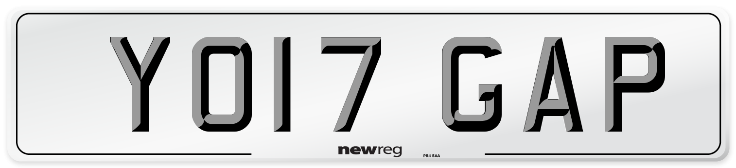 YO17 GAP Number Plate from New Reg